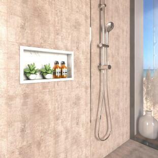 Nicho Para Banheiro 60x30x10 Porcelanato Polido Tradicional Cozimax Branco