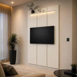 Painel Ripado Para TV até 50¨ LED 135cm Estone 1.4 EDN Off White