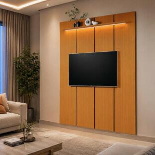 Painel Ripado Para TV até 75¨ LED 180cm Estone 1.8 EDN Cedro