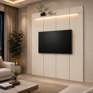 Painel Ripado Para TV até 75¨ LED 180cm Estone 1.8 EDN Off White