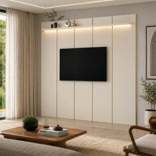 Painel Ripado Para TV até 85¨ LED 225m Estone 2.25 EDN Off White