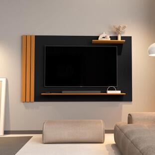 Painel Ripado Para TV 75¨ 176cm Laus 1.8 EDN Preto/Cedro