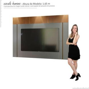 Painel Para TV 70 Polegadas Sagary 1.8 EAX Móveis Cinza/Tauari Ripado