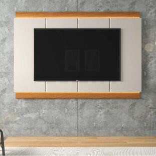 Painel Para TV até 75" Com Led Duplo 207cm Marrocos Lukaliam Jequitiba/Off White