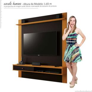 Painel Suspenso Para TV 55 Pol 1.5 Adapt EAX Móveis Preto/Cedro