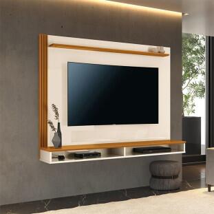 Painel Para TV 55 Polegadas 140cm Davos EDN Off White/Cedro