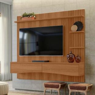 Painel Para TV 65 Polegadas 180cm Europa Lukaliam Jequitiba Ripado