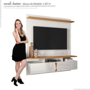 Painel Para TV 55 Polegadas Pequeno Imola 1.36 Lukaliam Off White/Tauari