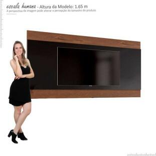 Painel Para TV até 65 Polegadas Merlot 180 EDN Preto/Naturale