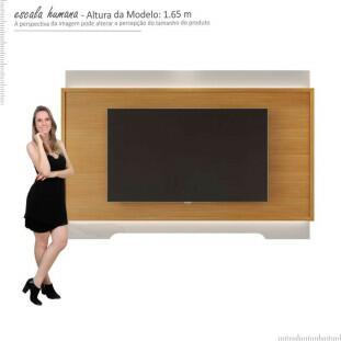 Painel Para TV 75 Polegadas Com LED 2.1 Koly EAX Móveis Off White/Tauari