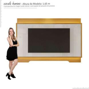 Painel Para TV 75 Polegadas Com LED 2.1 Koly EAX Móveis Tauari/Off White