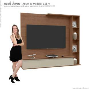 Painel Para TV Até 52 Pol Sublime 1.8 Patrimar Canelato/Off White