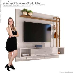 Painel Para TV Até 55 Pol Supreme 1.8 Lukaliam Off White/Canela