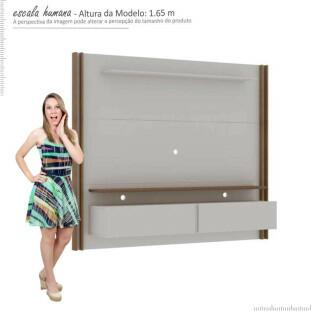 Painel Para TV Até 65 Polegadas Toronto 1.8 Gelius Off White/Madeirado
