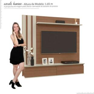 Painel Para TV Até 46 Pol Trend 1.6 Patrimar Canelato/Off White