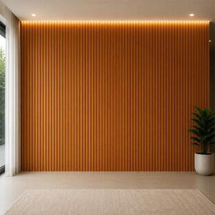 Placa Painel Ripado Madeira MDF 188cm x 240cm Arbo EDN Cedro