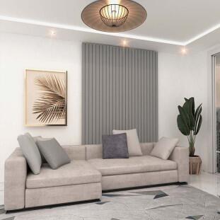 Placa Painel Ripado Nobre 150cm x 250cm Gelius Cinza