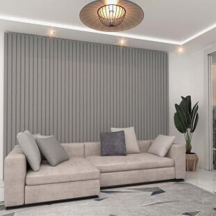 Placa Painel Ripado Nobre 350cm x 250cm Gelius Cinza