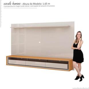 Painel Suspenso Para TV 75 Pol Supreme 2.2 Gelius Off White/Naturale