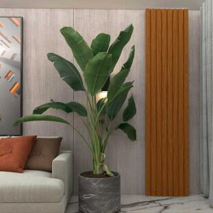 Placa Painel Ripado Nobre 50cm x 250cm Gelius Castanho
