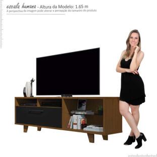 Rack Bancada Para TV 60 Polegadas 5054 JB Bechara Caramelo/Preto