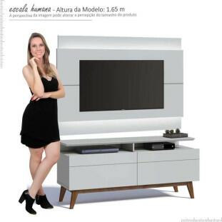 Rack com Painel Para TV Classic Mais 2G 1.4 Com LED Imcal Branco