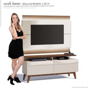 Rack com Painel Para TV Classic Mais 2G 1.4 Com LED Imcal Off White/Freijo