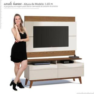 Rack com Painel Para TV Classic Mais 2G 1.4 Imcal Off White/Freijo