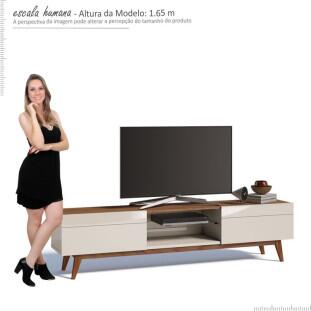 Rack para Sala TV 65 Polegadas Classic 2G 2.2 Imcal Off White/Freijó
