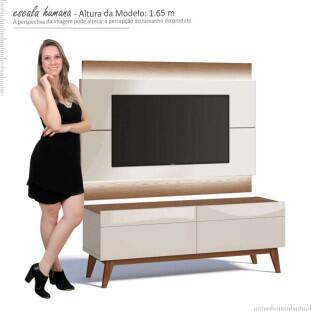 Rack com Painel Para TV Classic 2G 1.4 Com LED Imcal Off White/Freijo