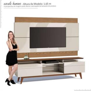 Rack com Painel Para TV Classic Mais 2G 1.8 Imcal Off White/Freijo