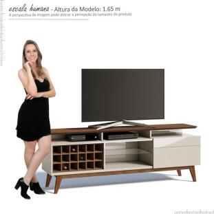 Rack Para Sala TV 65 Polegadas Classic Mais AD 1.8 Imcal Off White/Freijó