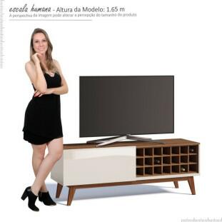 Rack Pequeno TV 55 Polegadas Classic AD 1.4 Imcal Off White/Freijó