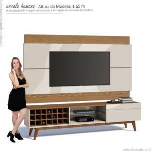 Rack com Painel Para TV Classic AD 2.2 Imcal Off White/Freijo