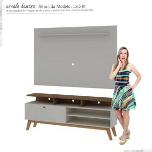 Rack Com Painel Para TV até 65 Arizona 1.6 Gelius Off White/Madeirado