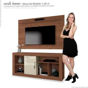Rack Com Painel Para Sala TV 50 Pol Denver EDN Naturale/Off White