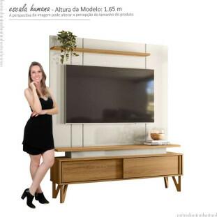 Rack Com Painel Para TV 65 Polegadas 1.6 Zacat EAX Móveis Freijo/Off White