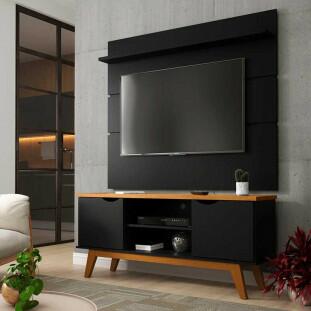 Rack com Painel Para TV 46 Polegadas 140cm Prism 1.4 Patrimar Preto/Cinamomo