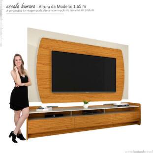 Rack com Painel TV 70 Polegadas Sublime 2.2 Com Led Gelius Naturale/Off White