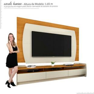 Rack com Painel TV 70 Polegadas Sublime 2.2 Gelius Off White/Naturale