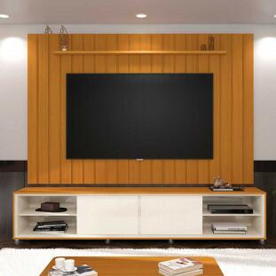 Painel TV Ripado 260cm Para TV 75 Polegadas Brise 2.6 EDN Cedro