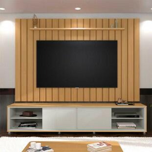 Painel TV Ripado 260cm Para TV 75 Polegadas Brise 2.6 EDN Freijo