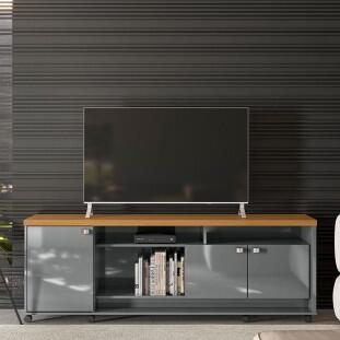 Rack Bancada Para TV 65 Polegadas Dallas 1.8 Lukaliam Cinza/Tauari