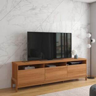 Rack Bancada Sala 214cm Para TV 75 Polegadas Elegance 2.14 Lukaliam Jequitiba