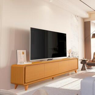 Rack Canto Arredondado 218cm Para TV 85¨ 4 Portas Liv 2.2 EDN Cedro