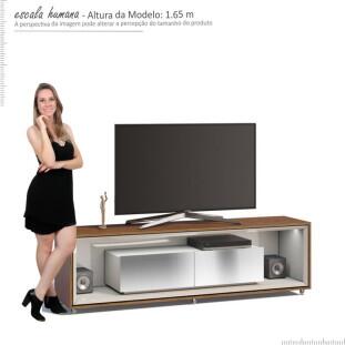 Rack Para TV 65 Polegadas Ópera com Espelho 1.8 Imcal Off White/Freijó