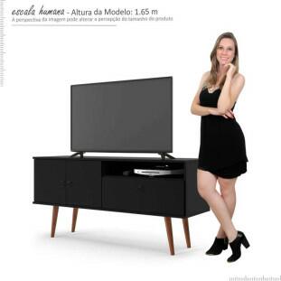 Rack Retrô Para TV 46 Polegadas 137cm Topázio Patrimar Preto