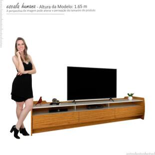 Rack Para Sala TV Até 75 Polegadas Sublime 2.2 Gelius Naturale/Off White