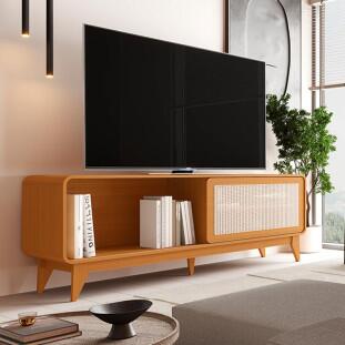 Rack para Sala 160cm TV até 75" Com 1 Porta Turini EDN Cedro