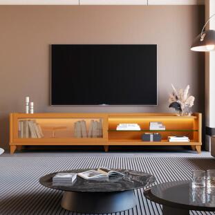 Rack Moderno Com LED 180cm Para TV 75¨ Vellaro 1.8 EDN Cedro